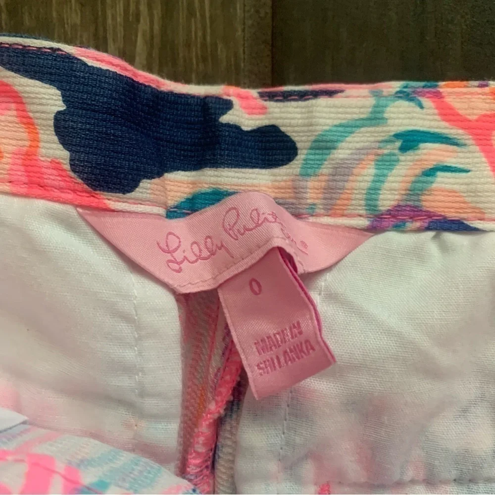 Lilly Pulitzer Magnolia Scallop Hem Shorts Pelican Pink Head in the Sand Sz 0
